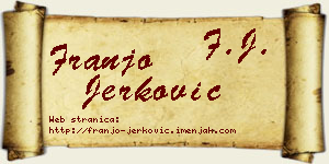 Franjo Jerković vizit kartica